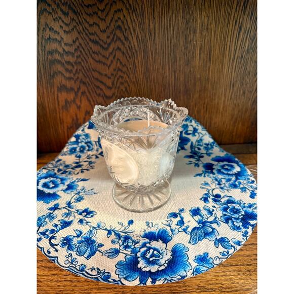 Candle in a Vintage crystal dish,  Vintage Decor - Picture 2 of 4